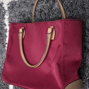 Kate Spade Burgundy and Tan Tote Bag